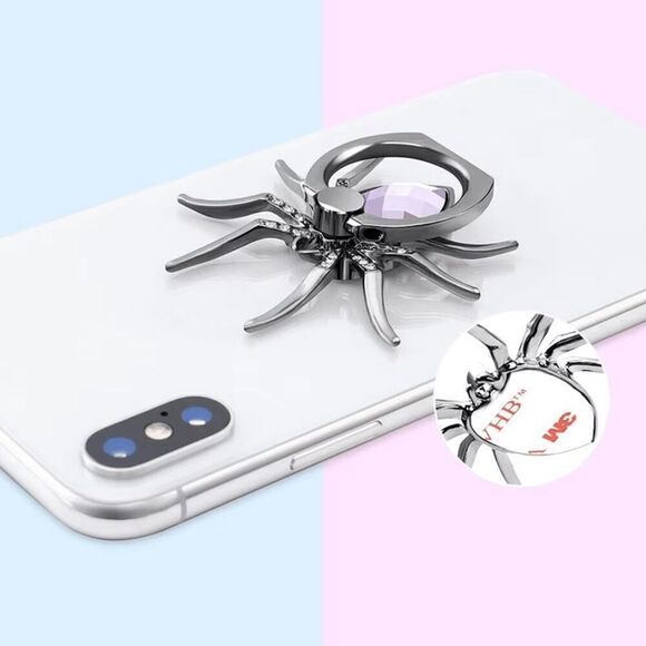 Pink Crystal Diamond 360 Rotating Spider Cell Phone Ring Stand Holder - Picture 2 of 6